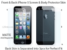 Anti Glare Matte Front Back LCD LED Screen Glass Protector Skin Film Guard for Apple iPhone 5 5S 5C
