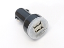 Black Dual Double USB Port Car Adapter Charger for all devices which using USB Port