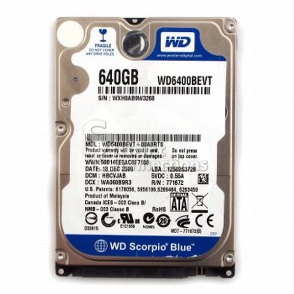 Western Digital 640GB 2.5" Laptop SATA Hard Drive