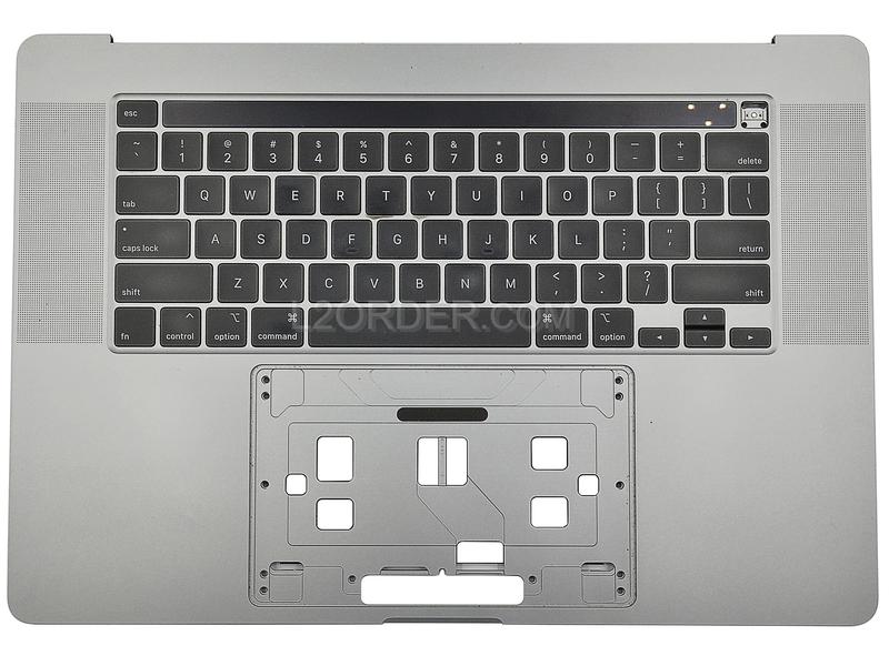 Grade A Space Gray US Keyboard Top Case Palm Rest with Touch Bar for Apple Macbook Pro 16" A2141 2019 Retina