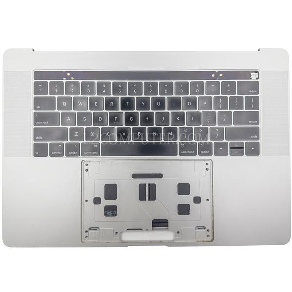 Grade A Silver US Keyboard Top Case Palm Rest with Battery A1953 Touch Bar for Apple Macbook Pro 15" A1990 2018 2019 Retina